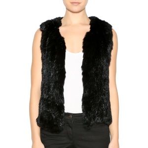 525 America Black Rabbit Fur Vest